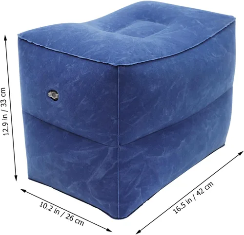 Miniatura 4 de Almohada de pierna de altura ajustable para niños y niñas, almohada de viaje, cama de avión con memoria, 1 juego Azul