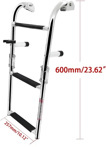 Miniatura 7 de Escalera plegable de acero inoxidable para barco, escalera de natación portátil, escalera telescópica para yates marinos y más (7101SN25)
