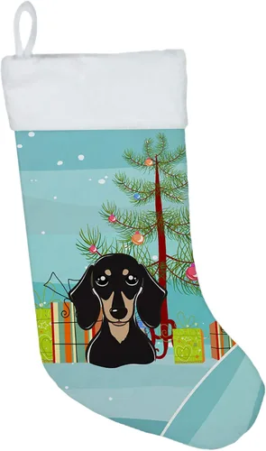Miniatura 55 de Caroline's Treasures BB1590CS Árbol de Navidad y Alaskan Malamute Calcetines de Navidad para colgar en la chimenea, decoración de fiesta de Navidad