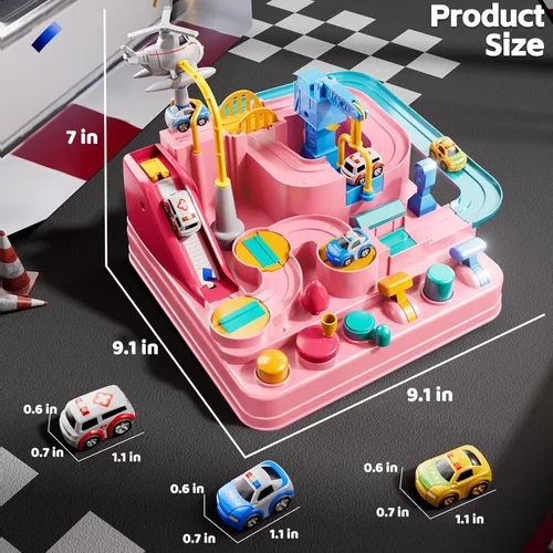 Miniatura 6 de Pista de carreras de autos para niños de 4 a 8 años, juguetes de autos para niños de 3 años, pista de carreras para niños pequeños de 3 a 5 años