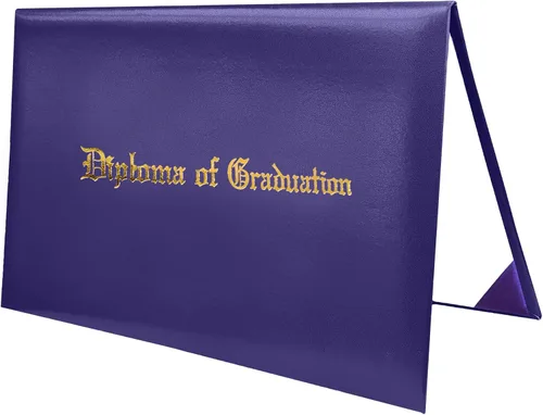 Miniatura 41 de MyGradDay Cubierta de diploma impresa 8.5x11 titular del diploma de graduación cubierta de cuero liso tamaño carta negro