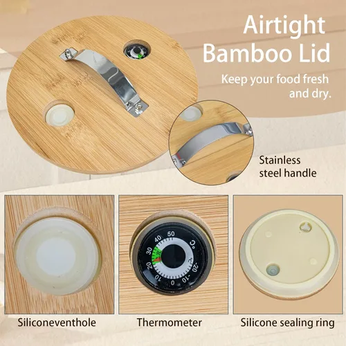 Miniatura 7 de Dispensador de arroz, contenedor de almacenamiento de arroz, contenedor de harina y cereales para organización de cocina y despensa, dispensador