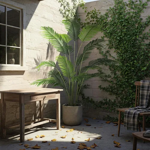 Miniatura 2 de Worth Garden - Paquete de 2 palmeras artificiales de areca de 82 pulgadas en maceta, 7 pies, planta de seda de caña falsa para interiores