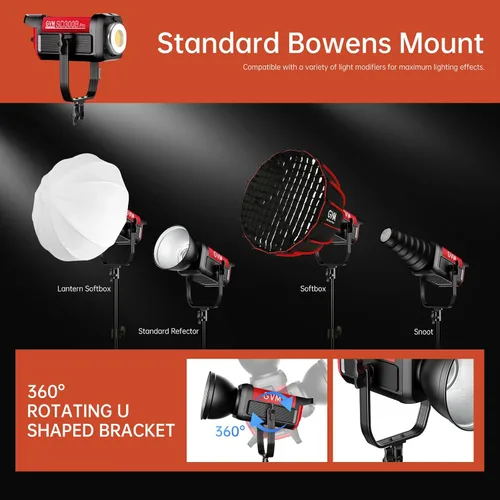 Miniatura 7 de GVM Kit de Iluminación de Video 300W Luces de Estudio Bicolor con Softbox de Montaje Bowens y Soporte CCT 2700K~6800K CRI 97+ Iluminación Continua