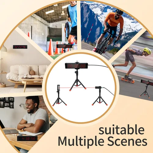 Miniatura 4 de Temporizador láser con cable interior para entrenamiento, cronómetro LED, cronómetro de carreras, temporizador de carreras, pista de patinaje