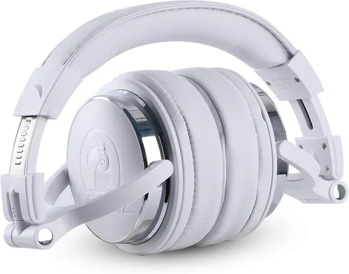 Miniatura 2 de 2CANZ Auriculares profesionales profesionales con cable blanco mate para DJ, parte trasera cerrada, almohadillas de felpa para los oídos