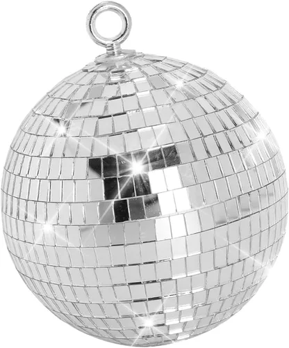 Miniatura 9 de Decoración de bola de discoteca de espejo, bolas de espejo de escenario de 6 pulgadas, adornos de bola de discoteca dorada, decoraciones Dorado