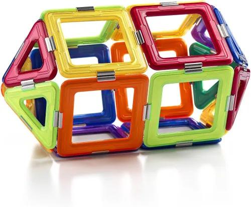 Miniatura 4 de GeoSmart GeoSphere - Juego de construcción GeoMagnetic STEM de 31 piezas con spinner