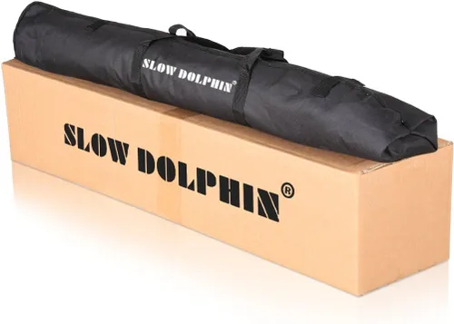 Miniatura 8 de Slow Dolphin sistema de soporte de telón de fondo con bolsa de transporte para foto y video, 10 pies fondo ajustable
