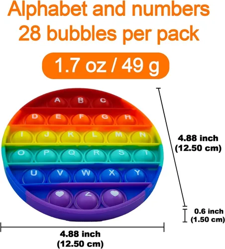 Miniatura 2 de Juguete antiestrés alfabeto Pop, letras ABC, números, juguetes educativos y de aprendizaje, juguetes sensoriales redondos, juegos de apretar
