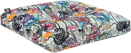 Miniatura 3 de Paquete de 2 cojines de mimbre para asiento de patio para exteriores e interiores con lazos, cojín para silla de comedor, 17 x 17 pulgadas