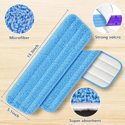 Miniatura 3 de 6 paquetes de almohadillas reutilizables para fregona compatibles con Swiffer PowerMop, almohadillas de microfibra para suelos de madera, repuestos