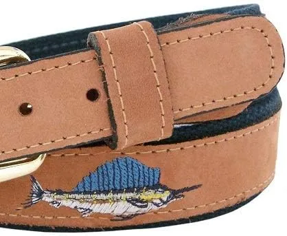 Miniatura 3 de ZEP-PRO - Cinturón bordado de cuero marrón para hombre