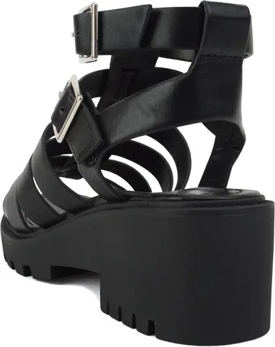 Miniatura 3 de Soda "Rebirth" Sandalias de tacón bajo con puntera abierta para mujer, con hebilla y hebilla