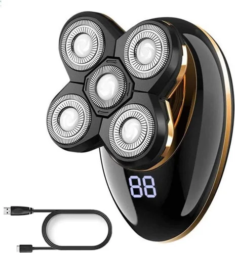 Miniatura 3 de Afeitadora eléctrica para hombres, afeitadora eléctrica 5 en 1 para hombres calvos, pantalla LED, afeitadora rotativa eléctrica recargable, kit