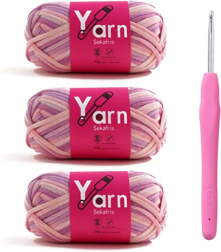 Miniatura 9 de Hilo de Crochet con Hilo de Algodón para Crochet – Hilos de Crochet Tejido para Principiantes con Puntadas Fáciles de Ver – Hilo para Crochet