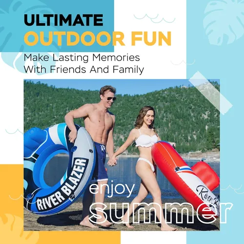 Miniatura 2 de Sunlite Sports Inflatable River Tube Float - Heavy Duty River Float Pool Floats Lake Premium Water Tubes for Floating Recreational River Raft Lounge