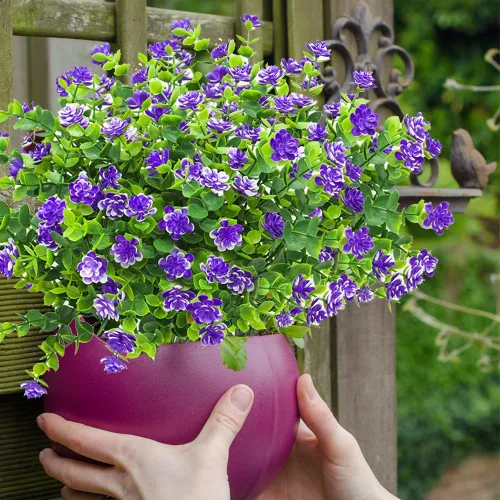 Miniatura 6 de Grunyia 10 paquetes de flores artificiales de narcisos para exteriores (azul)