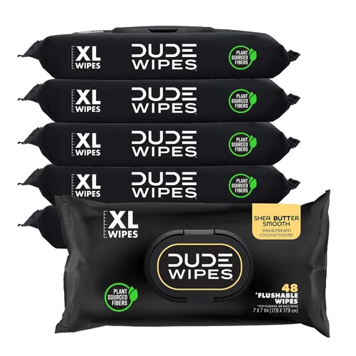 Miniatura 19 de DUDE Toallitas – Toallitas desechables – Paquete de 3, 144 unidades – Manteca de karité suave extra grande – Vitamina E y aloe – Seguro