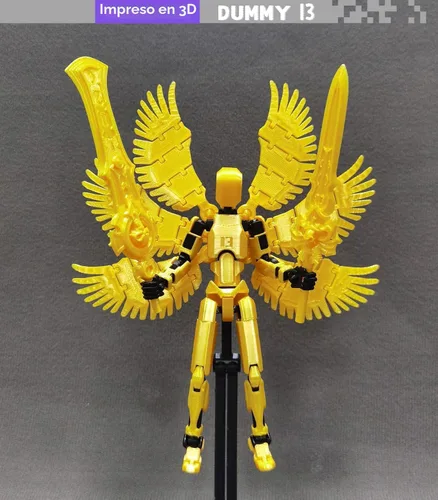 Miniatura 3 de apcute (Montaje Completado) Figura de Acción T13 Impresa en 3D, Muñeco Móvil Multi-Articulado de 5.5 Pulgadas Dummy 13 Juguete, Figura de Acción Oro