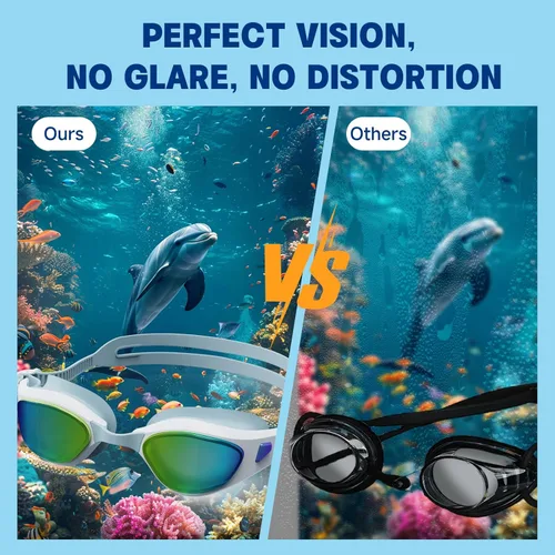 Miniatura 5 de Swim Goggles – Anti-Fog, UV Protection, Leak-Proof & Comfort Fit, Wide View Swim Goggles for Women Men Adult Youth Azul