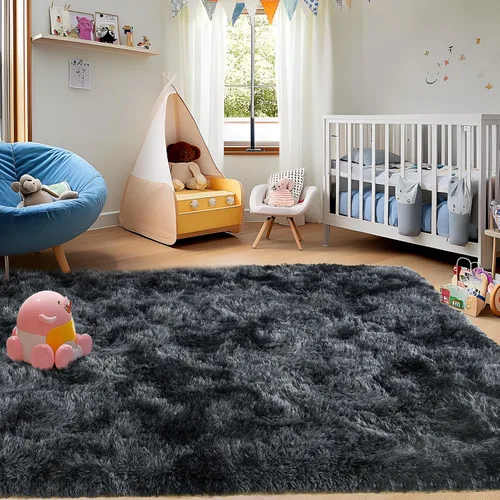Miniatura 130 de Alfombras de área de 8x10 para sala de estar, alfombra shaggy grande ultra suave y esponjosa para dormitorio, alfombras de felpa mullida Blanco crema