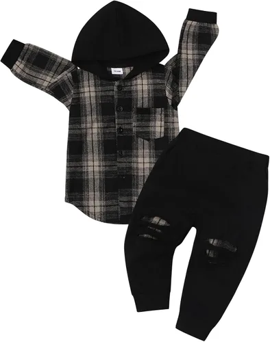 Conjunto de ropa para bebés y niños pequeños, camisa con capucha y pantalones deportivos para otoño e invierno