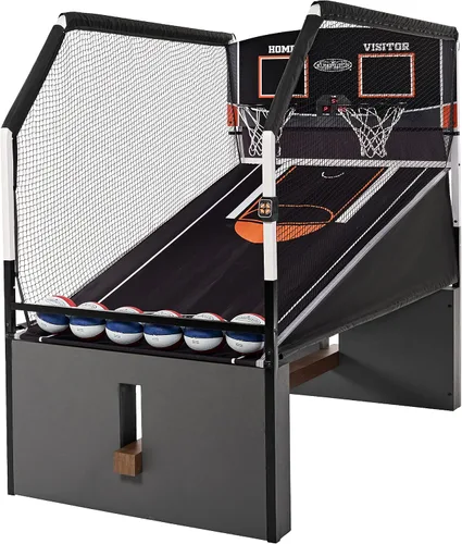 Juego de baloncesto arcade de colección urbana de Barrington Billiards con anotación electrónica y set de baloncesto de 17,8 cm, blanco
