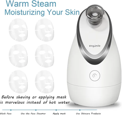 Miniatura 4 de Kingsmile Vaporizador facial, vaporizador facial 3 en 1 para cara, nanovaporizador compacto con aromaterapia, humidificador facial, boquilla