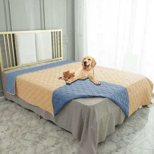 Miniatura 24 de Ameritex Funda Impermeable para Cama de Perro Manta para Mascotas para Muebles Cama Sillón Sofá Reversible Azul marino+azul piedra