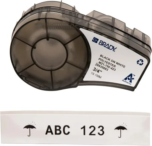 Miniatura 9 de Brady Auténtica (M21-500-423) Etiqueta de Poliéster para Ambientes Adversos para Etiquetado de Códigos de Barras, Paneles Solares y Placas