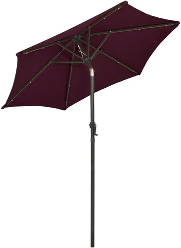 Miniatura 4 de vidaXL Sombrilla inclinable con luces LED, protección UV y resistente a la humedad, construcción de aluminio duradera, 78.7 pulgadas de diámetro