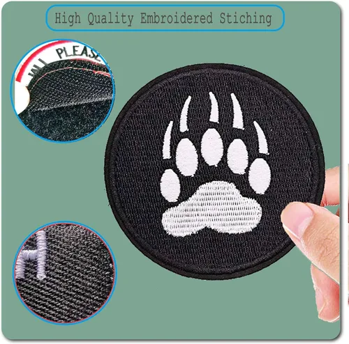 Miniatura 4 de Parche de pata de oso negro de 3 pulgadas – Gancho de garra de oso bordado con lazo táctico para chaleco, sombrero, bolsos, chaquetas, ropa, mochila