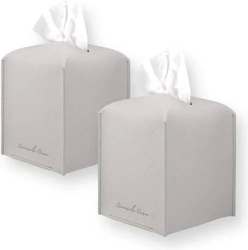 Miniatura 24 de Soporte para caja de pañuelos de piel sintética de alta calidad, elegante funda de caja de pañuelos estilo hotel para decoración del hogar, oficina