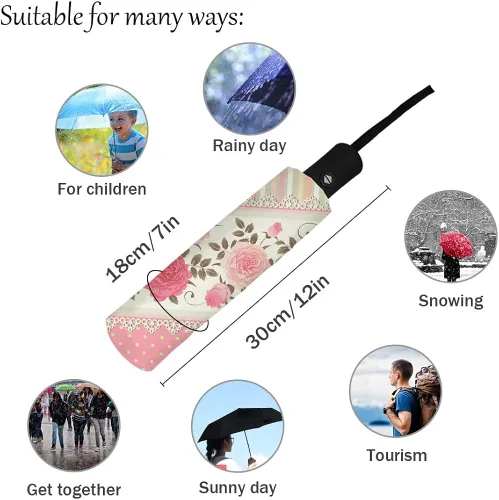 Miniatura 4 de DHDM Sunshade Parasol Umbrella Fully-automatic Eight Strands Foldable Rain Umbrella for Women