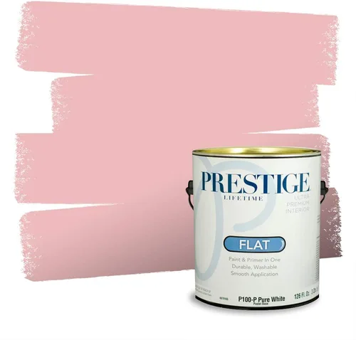 Miniatura 739 de Prestige Paints Pintura exterior e imprimación en uno, 1 galón, plano, coincidencia comparable de Valspar* Amber Rose*