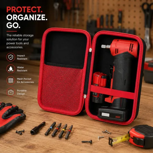 Miniatura 3 de khanka Funda rígida para Milwaukee Electric – M12 Fuel 1/4 pulgadas en ángulo recto para amoladora de troqueles (Milwaukee 3485-20), solo funda
