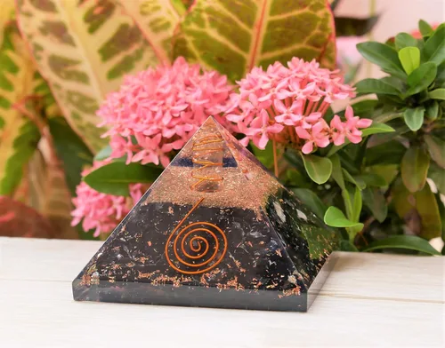 Miniatura 5 de Crocon Pirámides de orgón de turmalina negra, piedra curativa, piedras de pirámide, piedras de pirámide de cristal Reiki, colección de adivinación #5