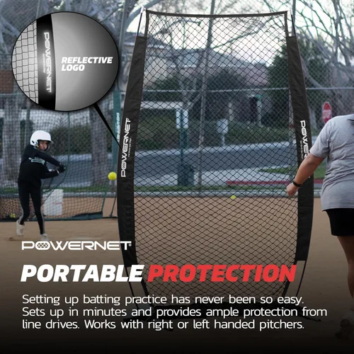 Miniatura 6 de PowerNet Baseball Training Equipment Baseball Net, Portable Softball Batting Practice Pitching Screen, 7-FT I-Screen or A-Frame Pitching Net