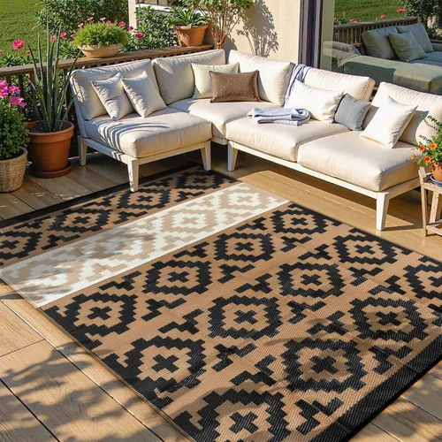 Miniatura 28 de Anidaroel Alfombras de exterior de 6 x 9 pies para patios, impermeables, reversibles, de plástico tropical, alfombra de campamento, alfombra grande