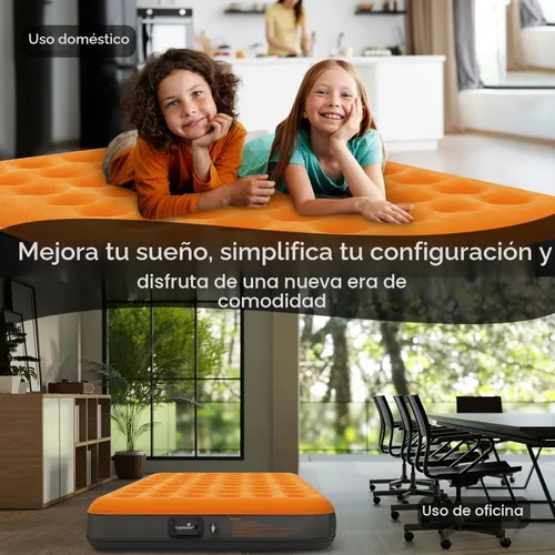 Miniatura 4 de Colchón de aire Luxchoice con bomba recargable USB incorporada, colchón inflable portátil para acampada, colchón hinchable, cama de aire, cama
