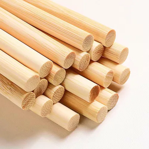 Dtmasao 10 PCS Varillas de Clavija de Madera Palos de Madera Varillas de Clavija de Madera - 3/8 x 12 Pulgadas Palos de Bambú Sin Terminar - para