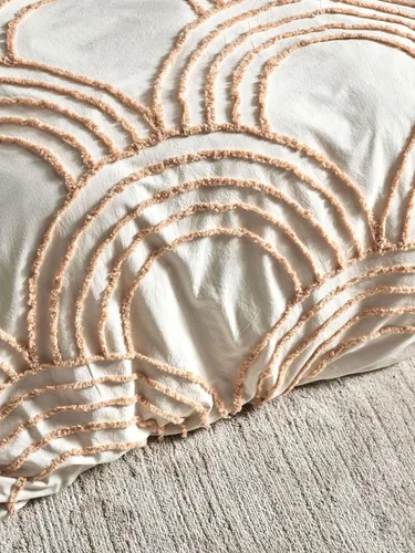 Miniatura 2 de INDACORIFY Hermosa funda de edredón de algodón bohemio, funda de edredón Doone de algodón indio lavado, 2 fundas de almohada, juego de ropa de cama
