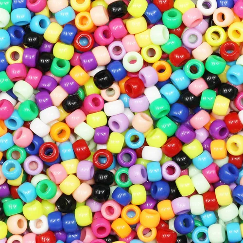 Miniatura 14 de 1000 cuentas de pony negras de 0.236 x 0.32 pulgadas para pulseras, trenzas de pelo y manualidades de bricolaje, solo para uso en manualidades