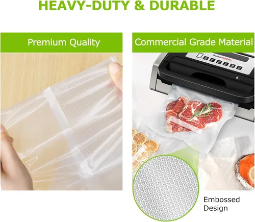 Miniatura 4 de Bonsenkitchen Bolsas selladoras al vacío precortadas, bolsas de sellado de alimentos de 100 galones, 11 x 16 pulgadas, grado alimenticio, sin BPA