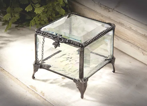 Miniatura 5 de J Devlin - Caja de cristal biselado transparente decorativa para joyas, caja 326