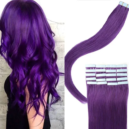 Miniatura 15 de Extensiones de cabello humano Remy con cinta adhesiva sin costuras (16 pulgadas, 10 unidades, rubio ceniza)