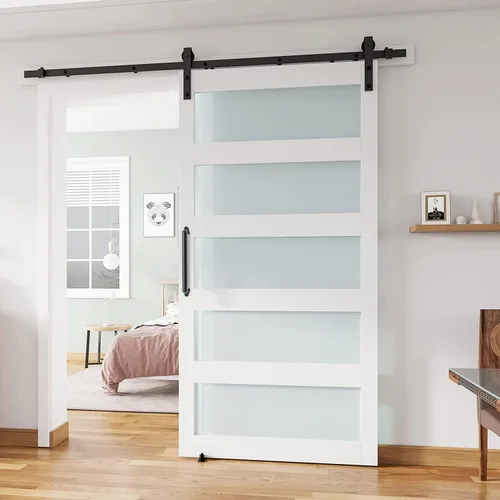 Miniatura 3 de SELEWARE Manija de puerta de granero, mango de puerta de metal resistente de 12 pulgadas para puerta corrediza de garaje de granero, barra