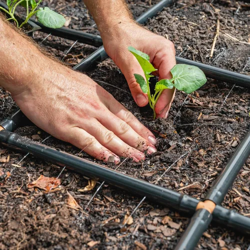 Miniatura 4 de Sistema de riego de rejilla de jardín, 2 x 4 sin esquinas, sistema de riego por goteo para camas de jardín, pero mejor, premontado, riega cada