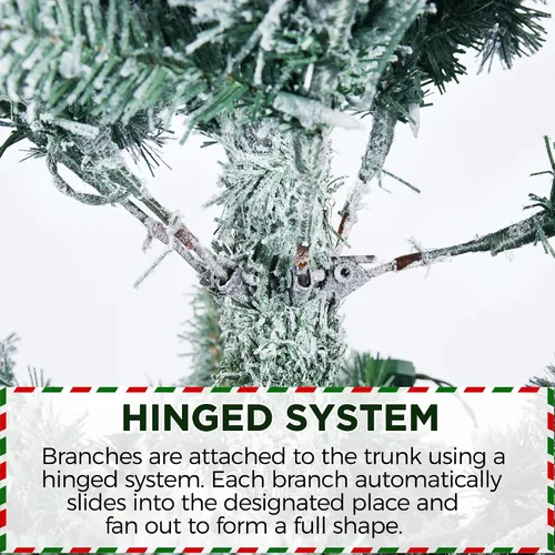 Miniatura 7 de Yaheetech Árbol de Navidad artificial preiluminado de 4.5 pies con luces incandescentes de color blanco cálido, árbol de Navidad con 340 puntas